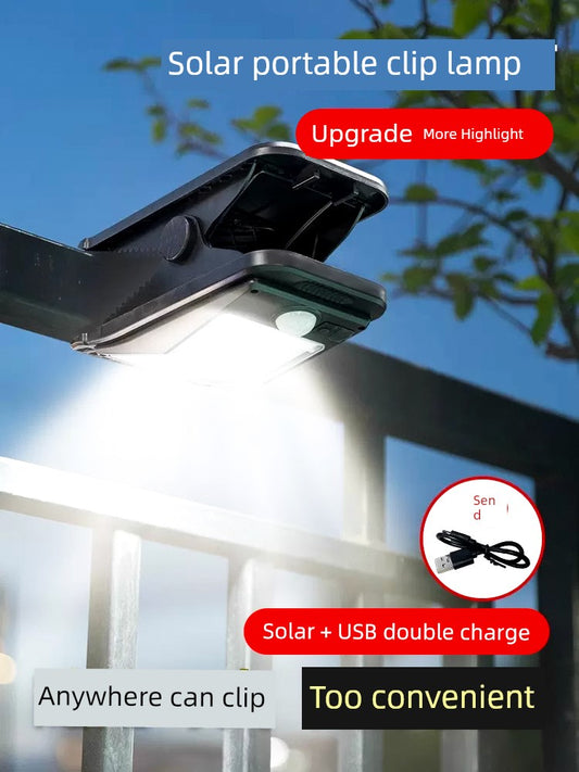 Solar Charging Outdoor Courtyard Wall Clip Lamp
